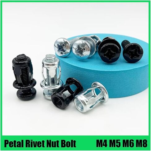 Petal Shape Metal Rivet Nut Expansion Clamp(Cross Head (Black),M6x20(10Pcs)) in Saudi Arabia