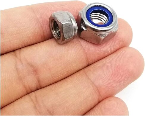 Hex Hexagon Nylon Insert Self Lock Nut Nylock Nut Locknut Stainnut Steel (100pcs M5) in Saudi Arabia