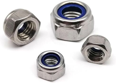Hex Hexagon Nylon Insert Self Lock Nut Nylock Nut Locknut Stainnut Steel (100pcs M5) in Saudi Arabia