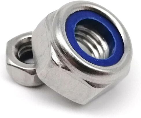 Hex Hexagon Nylon Insert Self Lock Nut Nylock Nut Locknut Stainnut Steel (100pcs M5) in Saudi Arabia