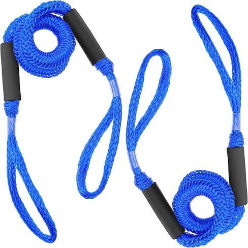 4 ft Bungee Dock Lines for Boats - 2 PCS Boat Bungee Dock Lines, Marine Mooring Rope Accessory, Ideal Boating Gift, Perfect for Kayak, Jet Ski, Pontoon, Canoe, Power Boat, Wave Runner, Dinghy (Blue) in Saudi Arabia