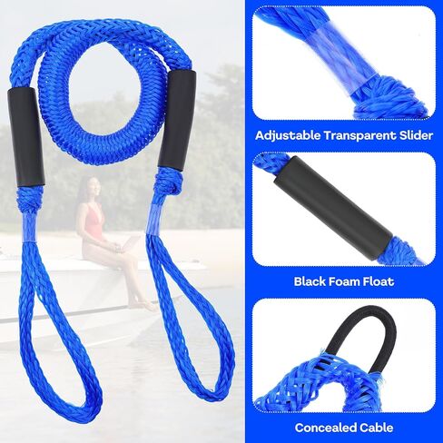 4 ft Bungee Dock Lines for Boats - 2 PCS Boat Bungee Dock Lines, Marine Mooring Rope Accessory, Ideal Boating Gift, Perfect for Kayak, Jet Ski, Pontoon, Canoe, Power Boat, Wave Runner, Dinghy (Blue) in Saudi Arabia