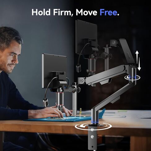 المجهر الرقمي Tomlov 3D Digital من أجل اللحام: Magnetic Dual Lens Micro Scope TM3K-3D للبالغين ، مجهر عملة معدنية مع ذراع مرنة ، شاشة IPS بحجم 3 كيلو بكونات ، مخرجات HDMI/USB ، مصباح GOONECK ، إصلاح ، 64 جيجابايت in Saudi Arabia