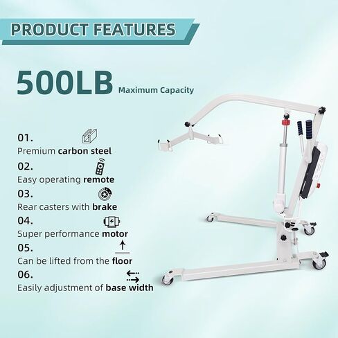كرسي رفع المريض الكهربائي ث/كومود الرافعة 500 رطل نقل الجسم رفع لمرضى الشلل الكامل/الجزئي 8000n رفع كهربائي قوي للمنزل والمستشفى in Kuwait