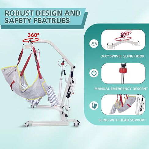 كرسي رفع المريض الكهربائي ث/كومود الرافعة 500 رطل نقل الجسم رفع لمرضى الشلل الكامل/الجزئي 8000n رفع كهربائي قوي للمنزل والمستشفى in Kuwait