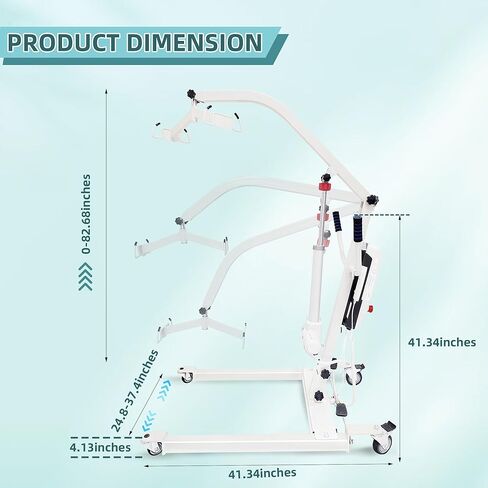 كرسي رفع المريض الكهربائي ث/كومود الرافعة 500 رطل نقل الجسم رفع لمرضى الشلل الكامل/الجزئي 8000n رفع كهربائي قوي للمنزل والمستشفى in Kuwait