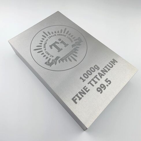 Titanium 1 Kilogram Bar 99.5% 119 mm × 73.6 mm × 25.4 mm Laser Engraved Periodic Table in Saudi Arabia