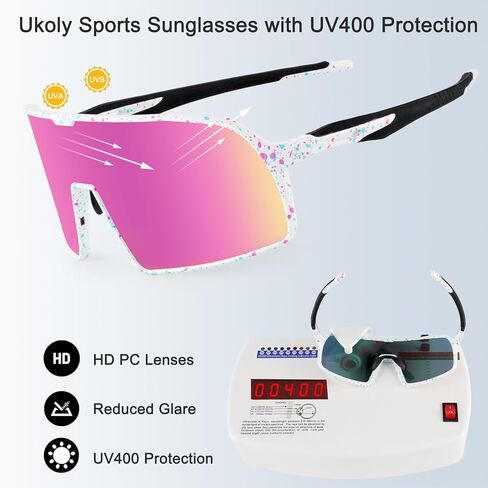 نظارات ركوب الدراجات في UKOLY التي تعمل على صيد البيسبول في صيد الأسماك النظارات الشمسية للرجال ، ونظارات شمسية رياضية HD UV400COATING 650 in Kuwait