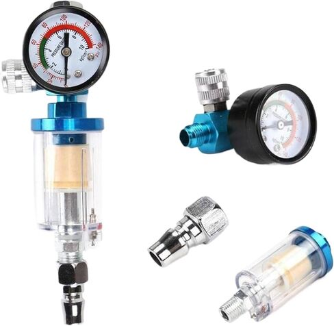 Spray Gun Air Regulator Pressure Gauge &in-line Water Trap Filter Tool 1/4inch Thread 0-140PSI Pneumatic Tools for Airbrush in Saudi Arabia