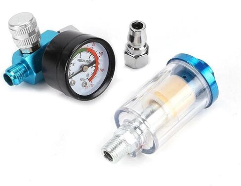Spray Gun Air Regulator Pressure Gauge &in-line Water Trap Filter Tool 1/4inch Thread 0-140PSI Pneumatic Tools for Airbrush in Saudi Arabia