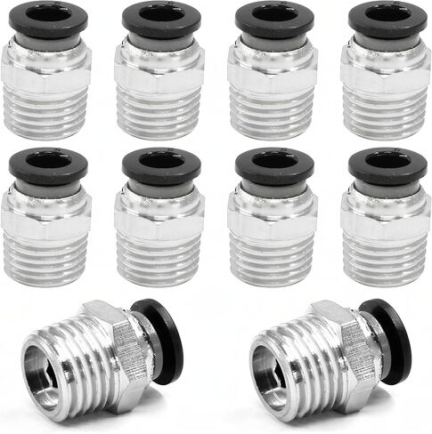 10 Pcs Push to Connect Fittings 6mm Tube OD x 1/4 Inch NPT Thread, Male Straight Pneumatic Air Hose Quick Connect Fittings in Saudi Arabia