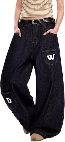 Nutriangee Baggy Barrel Wide Leg Jeans for Men Women Streetwear Y2k Loose Fit Denim Pants in Saudi Arabia