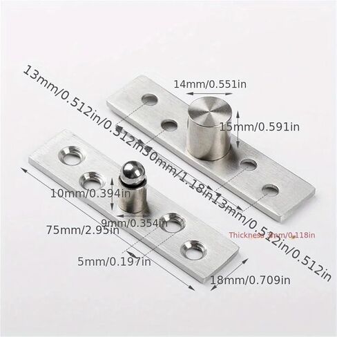 Stainless Steel 360° Rotating Hinges, Concealed Adjustable Pivot 4Pcs(150x29x4mm) in Kuwait