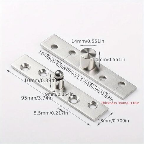 مفصلات دوارة من الفولاذ المقاوم للصدأ 360 درجة ، محور قابل للتعديل 4pcs (150 × 29x4mm) in Kuwait