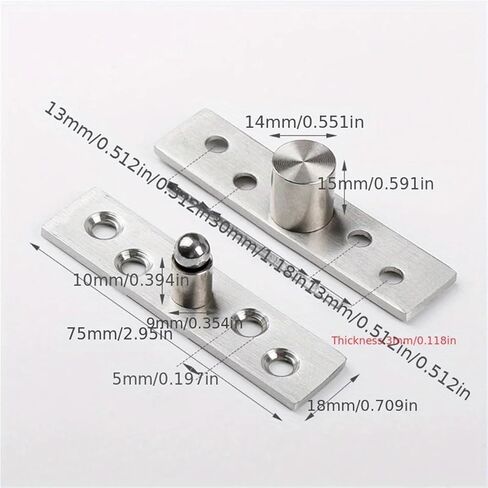 مفصلات دوارة من الفولاذ المقاوم للصدأ 360 درجة ، محور قابل للتعديل 4pcs (150 × 29x4mm) in Kuwait
