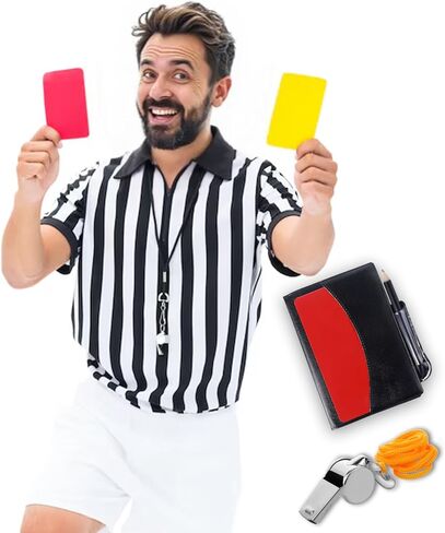 طقم الحكم لكرة القدم ، بطاقات حكام كرة القدم ، صافرة حكام كرة القدم مع مجموعات بطاقات الحبل و 2 ، بطاقات صفراء حمراء مع القلم للرياضة ، كرة القدم ، كرة السلة in Kuwait