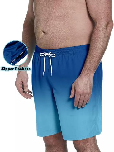 Big and Tall Men's Swim Trunk 8" with Compression Liner 8 Inch Inseam Quick Dry Board Shorts & Zipper Pocket （2XL-9XL in Saudi Arabia