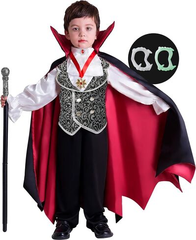 إبداعات Spooktacular Halloween القوطية مصاصي الدماء الأزياء Deluxe مجموعة للأولاد ، الأطفال في عيد الهالوين ، لباس ، لعب الأدوار in Kuwait