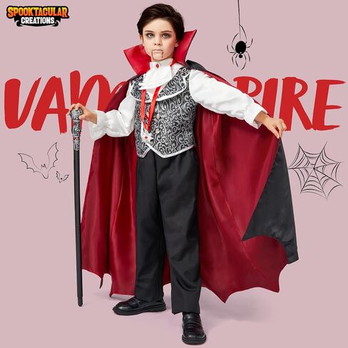 إبداعات Spooktacular Halloween القوطية مصاصي الدماء الأزياء Deluxe مجموعة للأولاد ، الأطفال في عيد الهالوين ، لباس ، لعب الأدوار in Kuwait