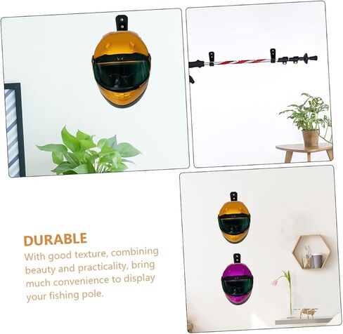 TOYANDONA 4Pairs Wall Hockey Stick Stands Fishing Pole Holders Durable Acrylic Racks for Ski Poles Trekking Poles and Home Decoration Multipurpose Hanging Racks with Screws in Saudi Arabia