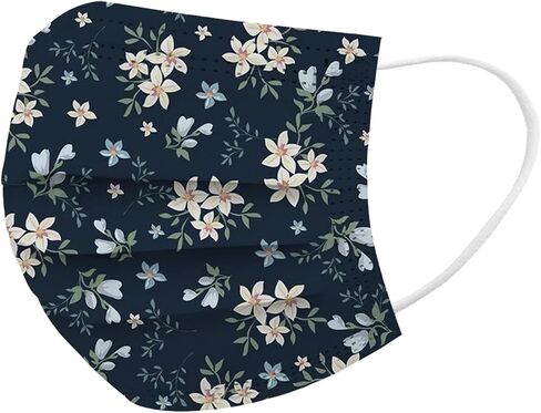 Boffo 50 Pack Spring Flowers Face_masks مع 3 طبقة مرشح للوجه مع إيرلوب مرن ، قابل للتنفس مع طباعة الأزهار للبالغين (50pcs يمكن التخلص منها ، الأزهار رقم 14) in Saudi Arabia
