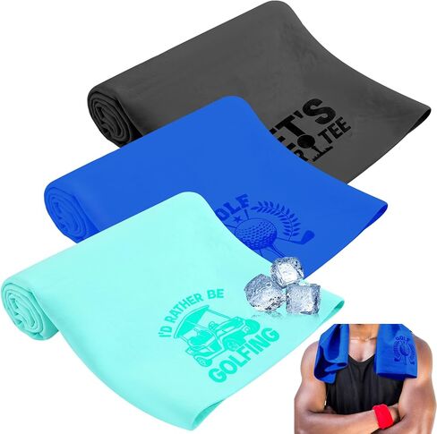 3 PCS مناشف تبريد الجولف للعنق والوجه 17 "× 26" PVA التبريد المنشفة العرق القابلة للتنفس وسرعة الجافة الفائقة الرياضة الباردة لخرق الجو الساخنة جولف ملاعب التخييم الجري في صالة الألعاب الرياضية الهدايا in Kuwait