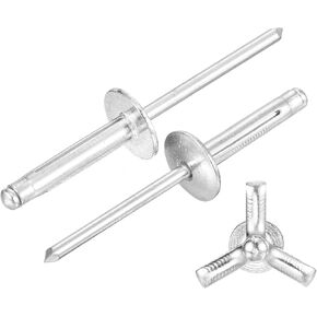 UXCELL 25PCS 5/32 "x3/4" ألومنيوم رأس كبير من المسامير ، مسامير قبضة Tri كبيرة الحافة ل DIY ، ورقة معدنية ، إصلاحات السيارات ، الأثاث ، القارب البحري (أسود) in Kuwait