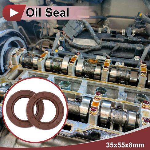ختم الزيت العالمي TC ختم الختم ختم رمح دوار 35 × 55 × 8 ملم الضغط العالي FKM Rubber Brown 2 PCS in Kuwait