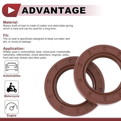 ختم الزيت العالمي TC ختم الختم ختم رمح دوار 35 × 55 × 8 ملم الضغط العالي FKM Rubber Brown 2 PCS in Kuwait