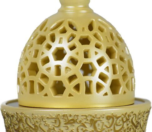 طراز خط عود مكثف على غرار الراتنج المغلقة راتنجات البخور - 8 بوصات ، صينية معدنية أسود ، موقد باخور العربي لليوغا والعلاج العطري والمنزل والمكتب والغرفة. in Kuwait