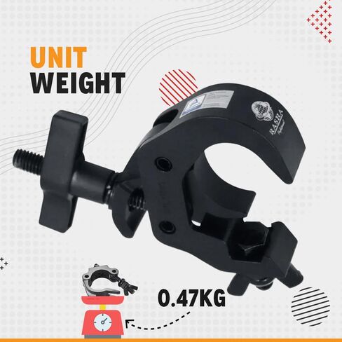 حفر سريع/مشبك الزناد-1.3 بوصة -2 بوصة (35 مم-55 ملم) أنابيب قطر OD/الأنابيب. Max Load 440lb (حزمة 6 ، فضية) in Kuwait