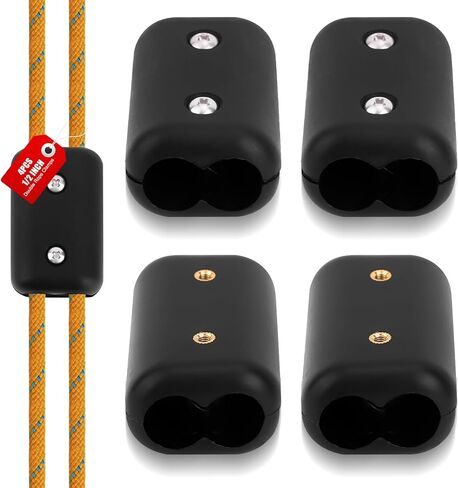 4 Pcs Plastic Rope Clamps with Screws, 1/2 Inch Reusable Double Rope Clamps Plastic Cord Connector Suitable for 9-10mm Nylon Twisted Braided Cord Ratchet Climbing Cord in Saudi Arabia