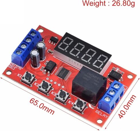 DC 5V 12V 24V 10A قابلة للتعديل الوقت للتأخير وحدة ترحيل LED توقيت الرقم الرقمي توقيت توقيت تأخير التبديل التبديل التبديل التبديل (اللون: ONECOLOR) in Kuwait