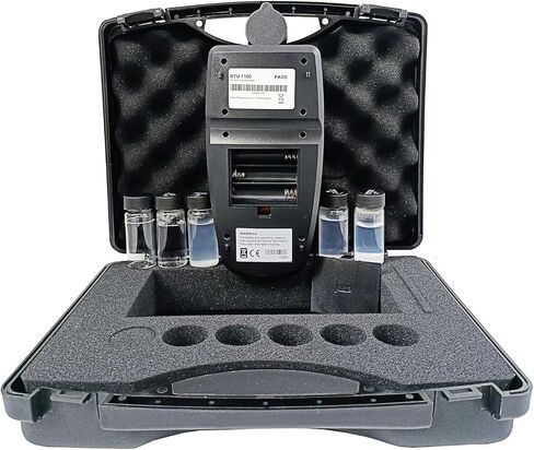 Portable Turbidimeter Turbidity Meter Analyzer Measurement Range 0~1100 NTU/FNU,0~275 EBC,0~9999 ASBC 0.02,10.00,200,500,1000NTU Calibration Standards Solution ISO 7027 Nephelometric Method(90°) in Saudi Arabia