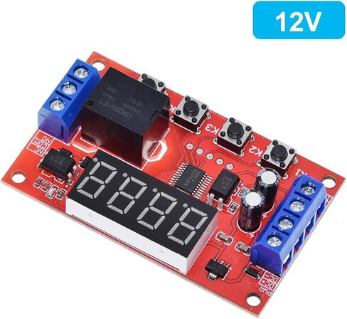 DC 5V 12V 24V 10A قابلة للتعديل الوقت للتأخير وحدة ترحيل LED توقيت الرقم الرقمي توقيت توقيت تأخير التبديل التبديل التبديل التبديل (اللون: ONECOLOR) in Kuwait