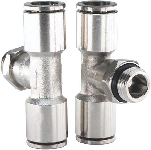 مؤشر ترابط موصل الهواء النحاسي على شكل حرف T مقرّن سريع ثنائي الاتجاه 2pcs in Kuwait