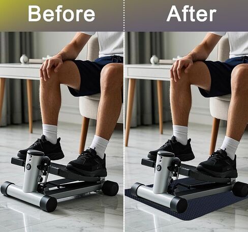 Double-Sided Non Slip Mat for Stepper Exercise Machine & Under Desk Mini Elliptical Exercise Equipment, Small Workout Floor Protection Mat for Seated Pedal Exerciser, Indoor Cycling Bike in Kuwait