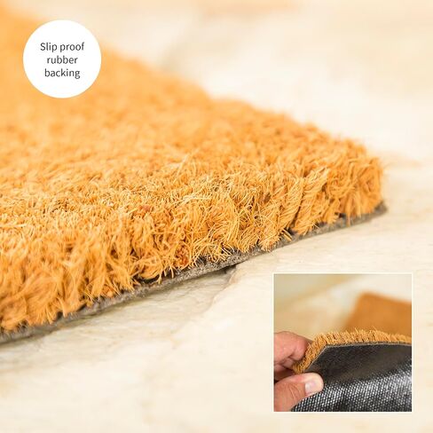Team Sports America NFL Kansas City Chiefs Superbowl 58 Championship Natural Coir Promat | 28 × 16 بوصة | غير الانزلاق | الباب الأمامي ترحيب الحصير | ديكور المنزل الداخلي في الهواء الطلق in Kuwait