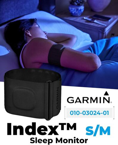 Garmin Index Sleep Monitor (S/M) - نطاق نوم ذكي مع مقاييس متطورة للتتبع والاسترداد ، HRV ، درجة حرارة الجلد وتتبع صحة المرأة ، Garmin Connect Connectible + Wearable4U PowerBank in Saudi Arabia