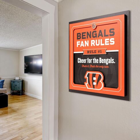 YouTheFan Officially-licensed NFL Fan Rules Wall Art, multiple layers, humorous team artwork sports fan motto, showcases funny rules, indoor decor in Saudi Arabia