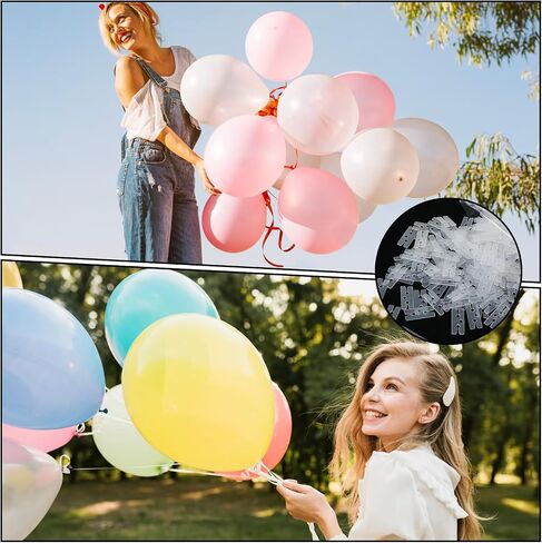 Xindojuz 300 PCS Balloon Ties Plastic Clips Ties Tool for Sealing H Shape Bulk Balloon Clips to Tie off Balloons for Wedding Prom Engagemenr Valentines School Birthday Party Decoration in Saudi Arabia
