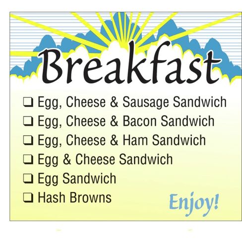 Hubert Check -Off Breakfast Sandwich Food Information Dels - 2 1/2 "L X 2 1/8" H ، 1000 Per Roll in Saudi Arabia