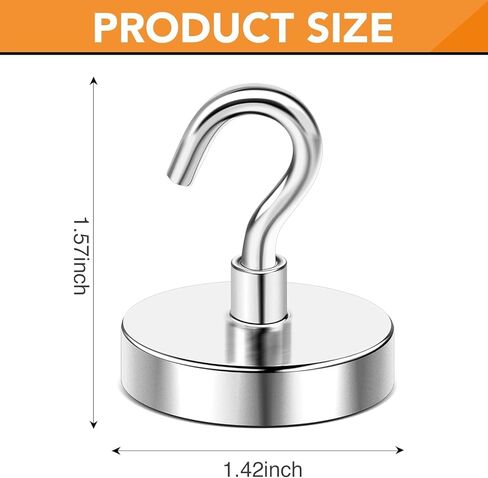 DIYMAG Hooks for Hanging String Lights, 30lbs 2025 Cruise Cabin Ship Essentials N52 Magnetic Hook Heavy Duty Strong Magnets Fridge for Classroom Beach Vacation Kitchen Grills 6 Pack Silver in Kuwait