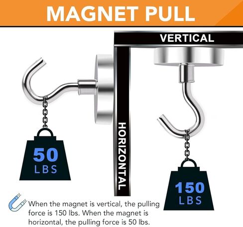 DIYMAG Hooks for Hanging String Lights, 30lbs 2025 Cruise Cabin Ship Essentials N52 Magnetic Hook Heavy Duty Strong Magnets Fridge for Classroom Beach Vacation Kitchen Grills 6 Pack Silver in Kuwait