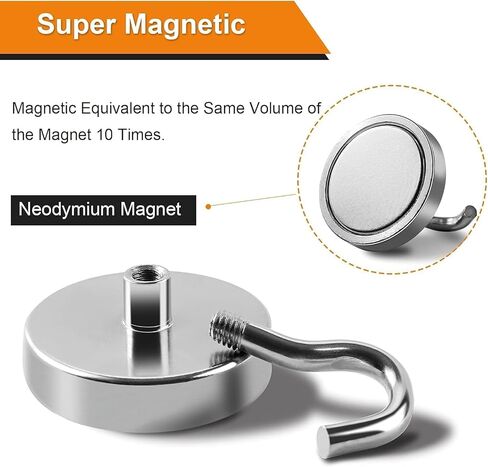 DIYMAG Hooks for Hanging String Lights, 30lbs 2025 Cruise Cabin Ship Essentials N52 Magnetic Hook Heavy Duty Strong Magnets Fridge for Classroom Beach Vacation Kitchen Grills 6 Pack Silver in Kuwait