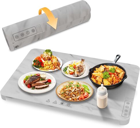 Togee®-Warming Mat For Food-Marble Extra Large Warming Trays For Buffets Party -6 temp settings- Electric Plate Heating for Countertop-rollup pads buffet parties-food warmers for parties buffet in Saudi Arabia
