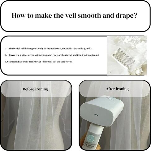 Wedding Veil 1 Tier Elegant Crystals Beaded Edge Bridal Veil Soft Tulle Fingertip Length in Saudi Arabia