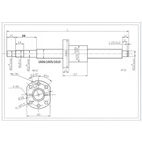 آلة التحكم في الكرة مزدوجة الجوز الجوز المسمار SFU1605 SET BALL SCREW C7 END MACHINED+1605 BALT NUT+NUT HOUBLE+BK/BF12 END SUPPERT+COUPLER (SFU1605-650MM) in Kuwait