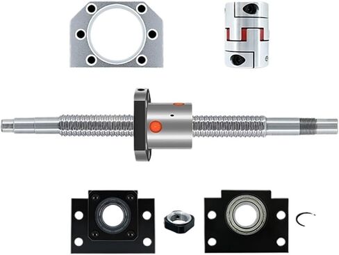 Metal Ball Screw nut Ball Screw Kit SFU1605 1610 450mm Ball Screw End Machined with BK12 BF12 +Single Nut +nut Holder+Coupling(SFU1610) in Saudi Arabia