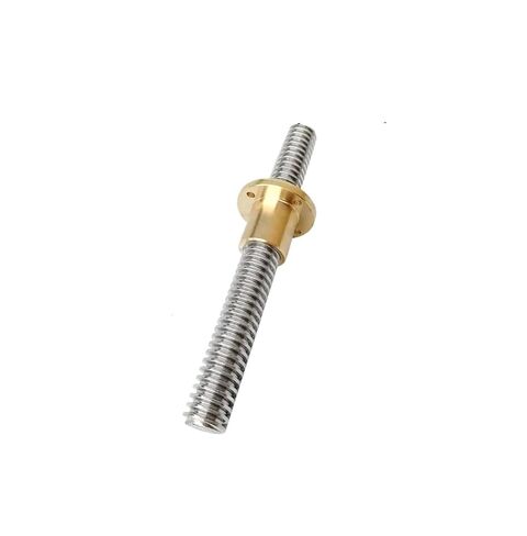 Linear Motion Ball Screw Precision Part 1pcs Stainless Steel Precision Trapezoidal Threaded Large Screw T14*3 Copper Nut(200mm) in Kuwait